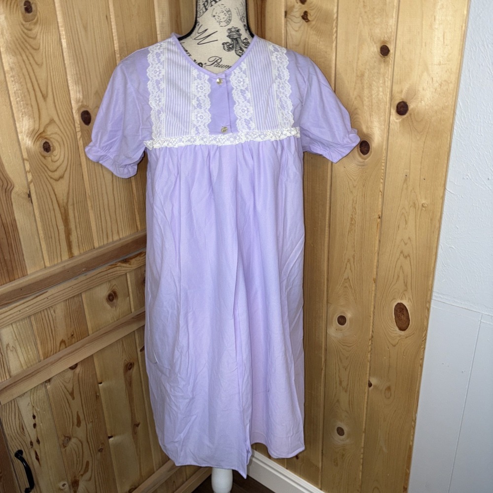 Vintage‎ Union Tag Purple Glencraft Lingerie Nightgown Set Medium  Peignoir